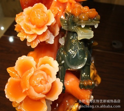 富貴辟邪，雅致生財(cái)——合肥飾藝新城仿玉樹(shù)脂貔貅蓮花擺件